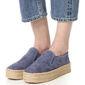 NEW Tretorn | Emilia Suede Platform Espadrille Sneakers in Deep Sea Blue